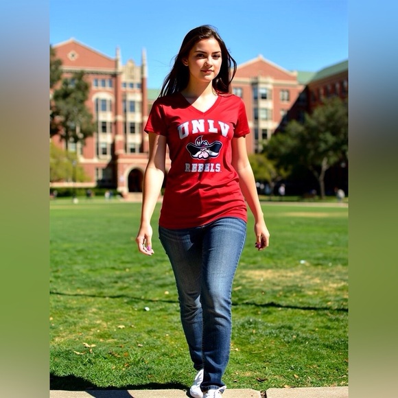 UNLV Rebels Tee – Women’s L, V-Neck, School Spirit, Very Good, #CollegiateStyle - Picture 2 of 6
